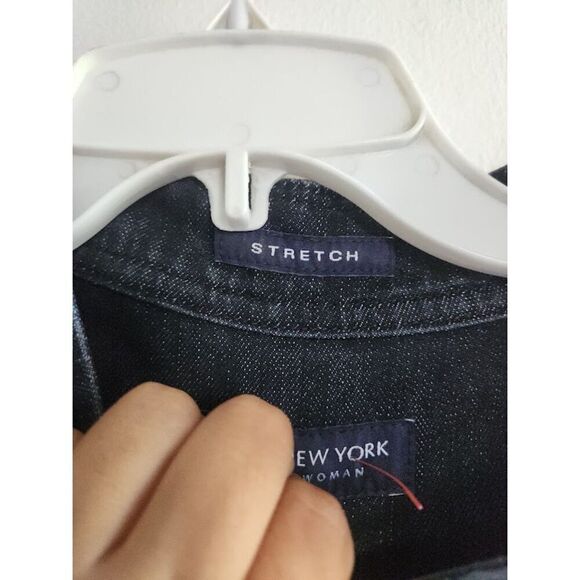 Jones New York Dark Wash Blue w/Sequins Detail Cotton Denim Jacket size 3X - Picture 10 of 12